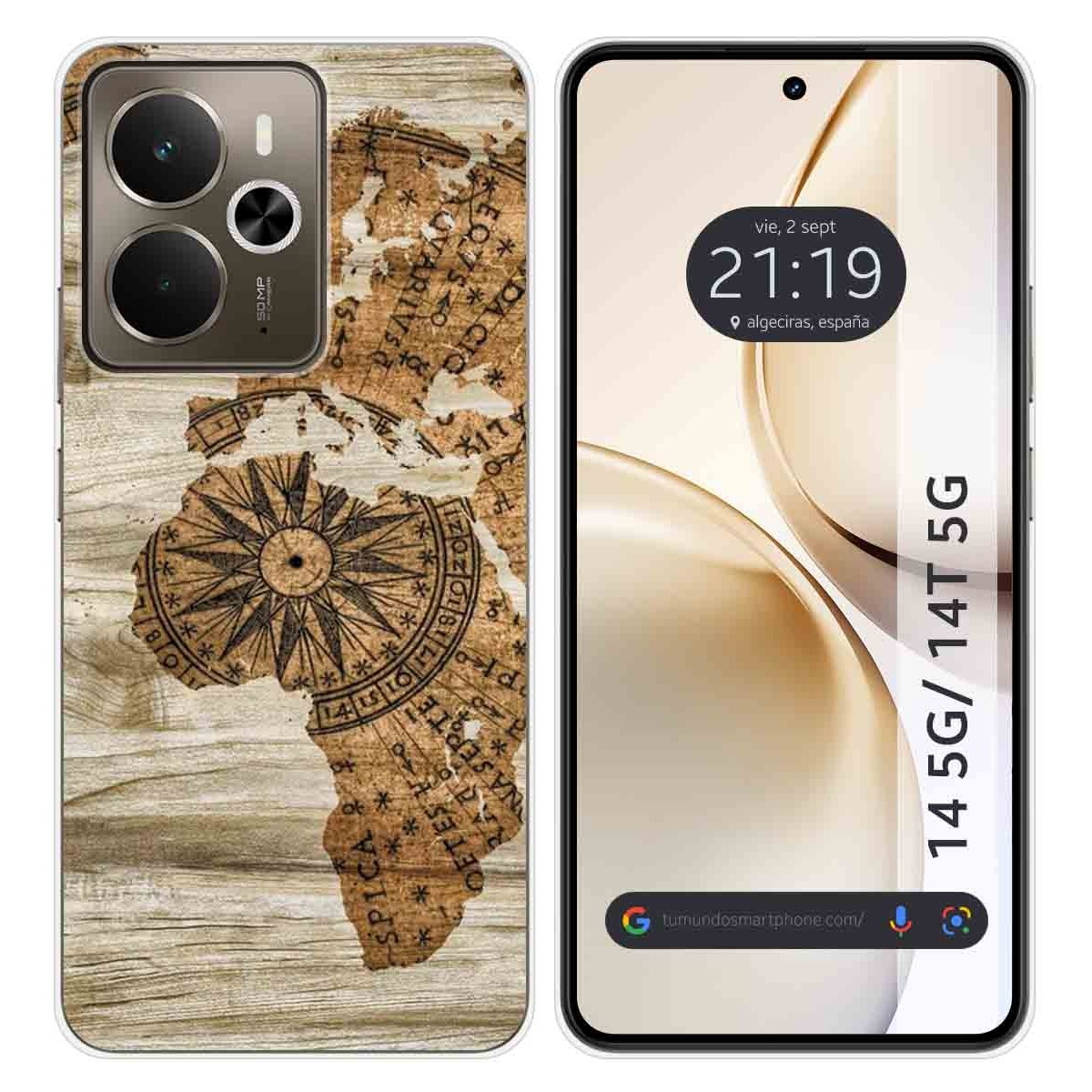 Funda Silicona para Realme 14 5G / 14T 5G diseño Madera 07 Dibujos