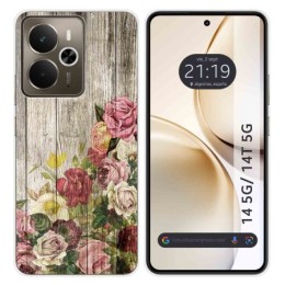 Funda Silicona para Realme 14 5G / 14T 5G diseño Madera 08 Dibujos