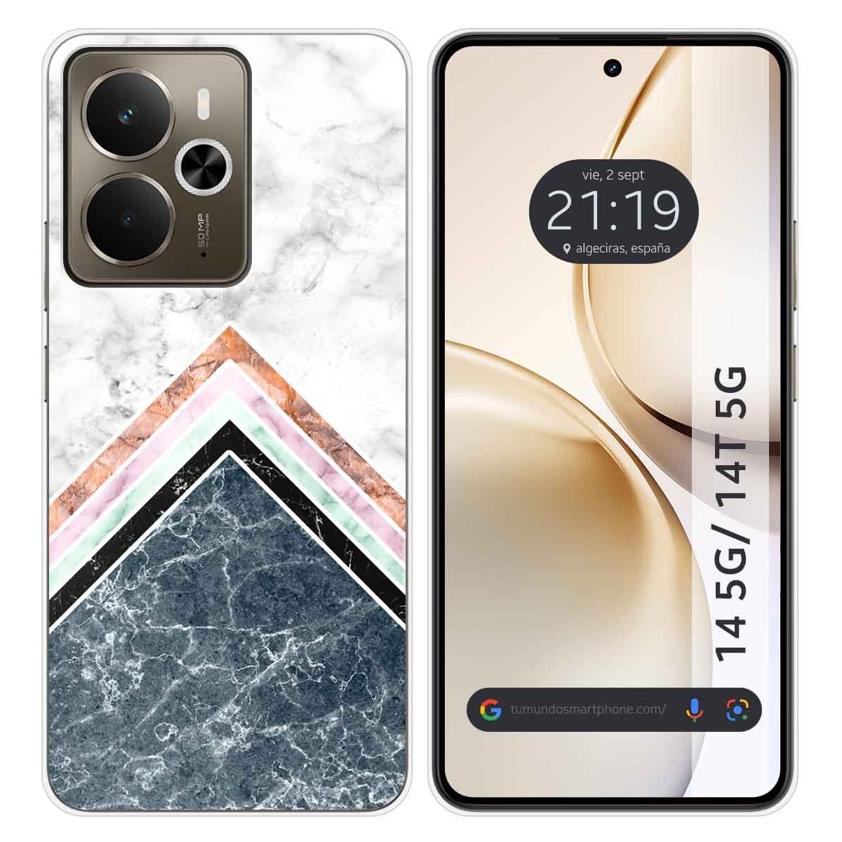Funda Silicona para Realme 14 5G / 14T 5G diseño Mármol 05 Dibujos