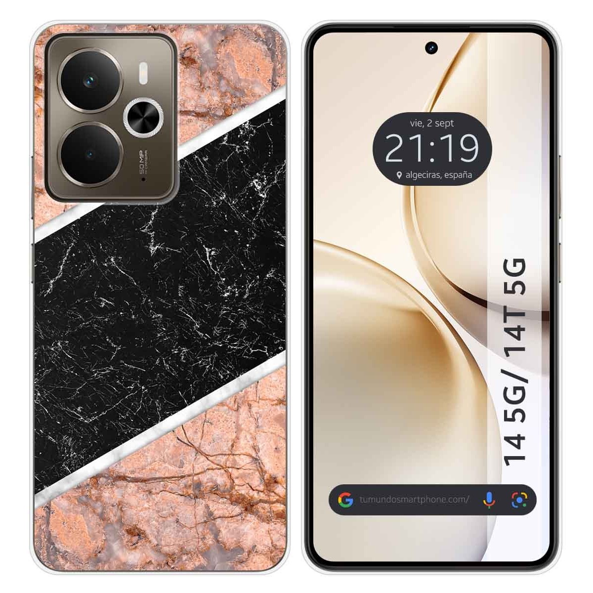 Funda Silicona para Realme 14 5G / 14T 5G diseño Mármol 07 Dibujos