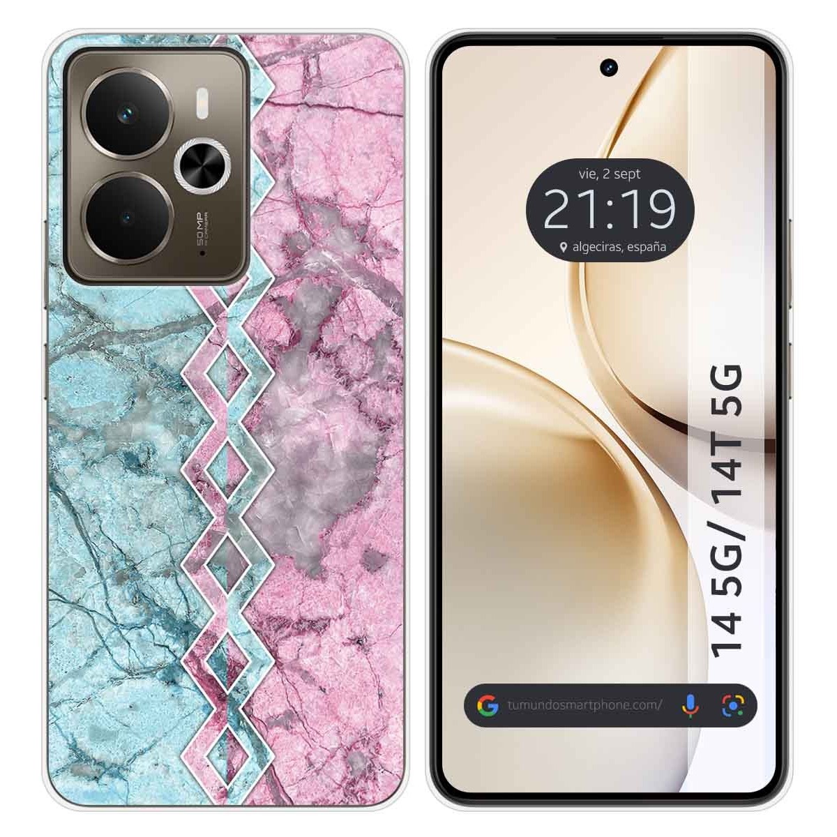 Funda Silicona para Realme 14 5G / 14T 5G diseño Mármol 08 Dibujos