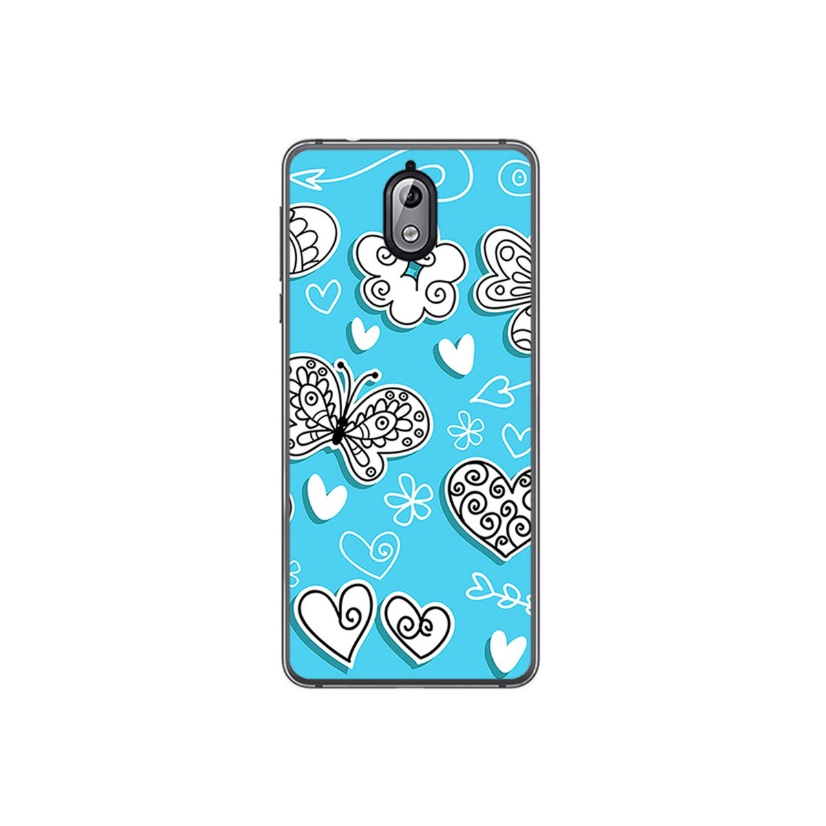 Funda Gel Tpu para Nokia 3.1 (2018) Diseño Mariposas Dibujos