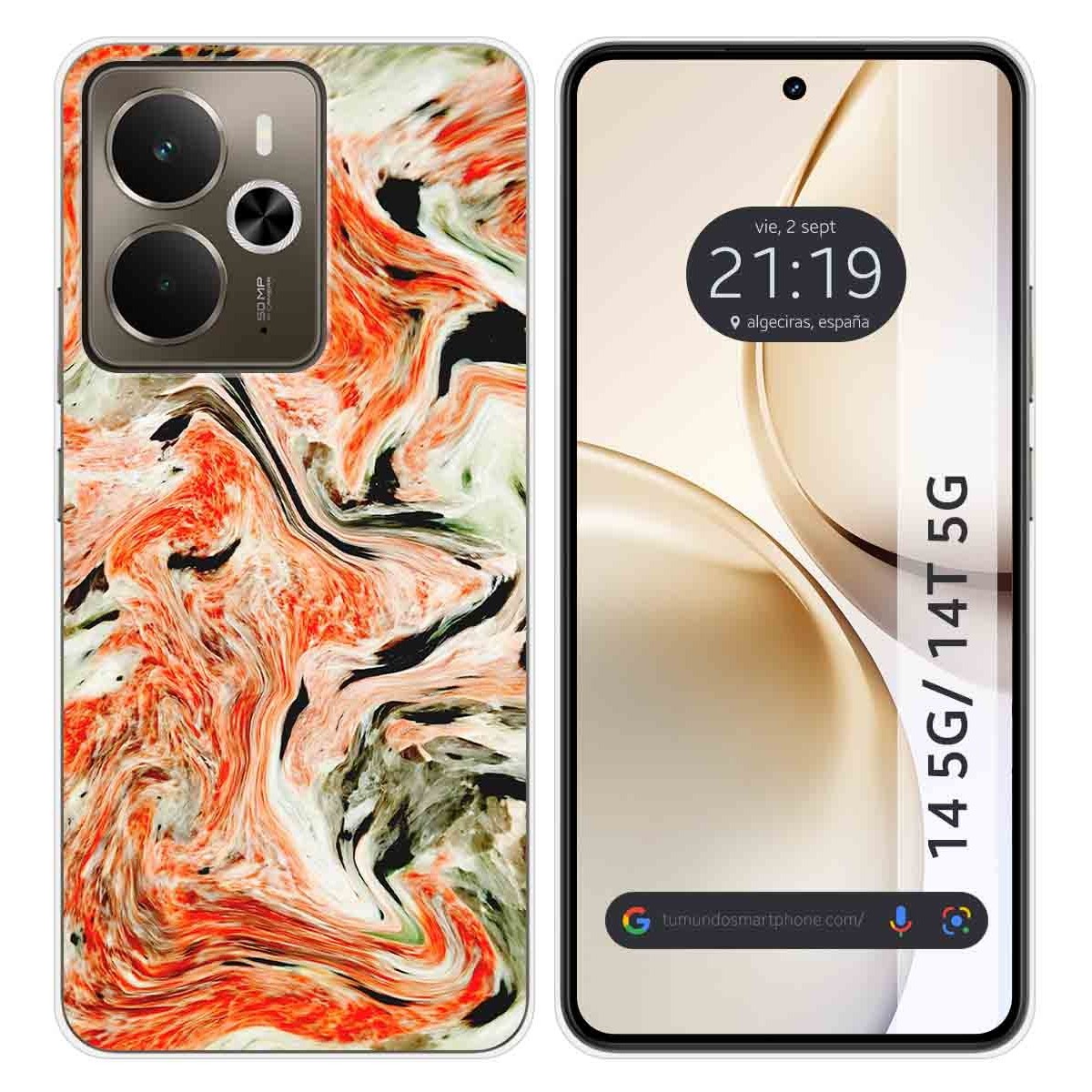 Funda Silicona para Realme 14 5G / 14T 5G diseño Mármol 12 Dibujos
