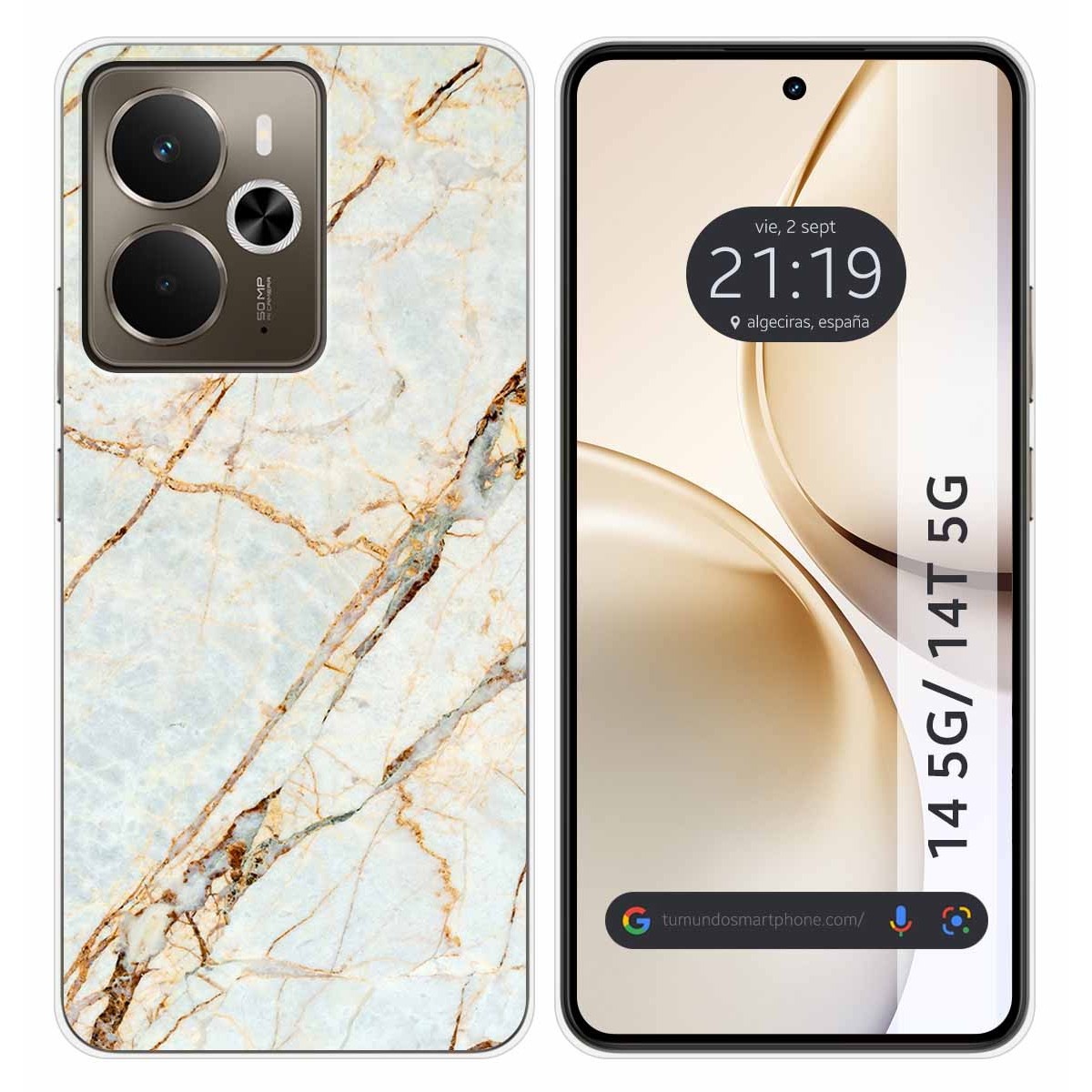 Funda Silicona para Realme 14 5G / 14T 5G diseño Mármol 13 Dibujos