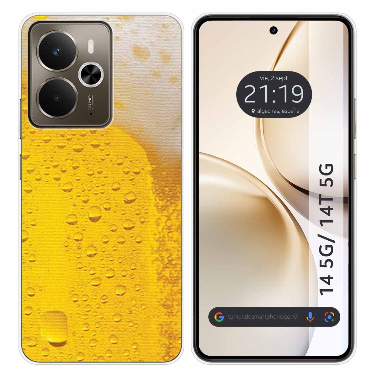Funda Silicona para Realme 14 5G / 14T 5G diseño Cerveza Dibujos