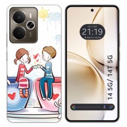 Funda Silicona para Realme 14 5G / 14T 5G diseño Café Dibujos