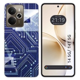 Funda Silicona para Realme 14 5G / 14T 5G diseño Circuito Dibujos