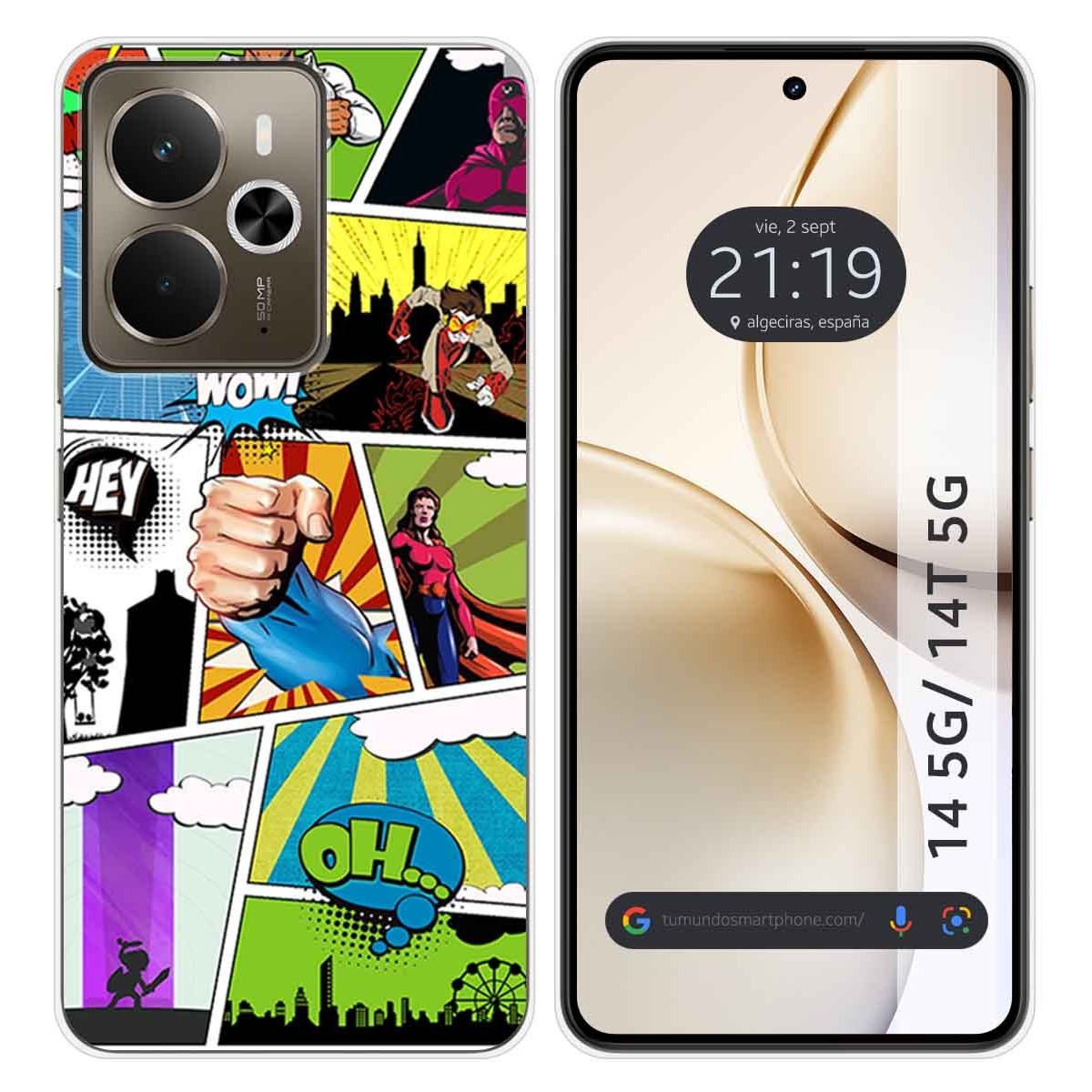 Funda Silicona para Realme 14 5G / 14T 5G diseño Comic Dibujos