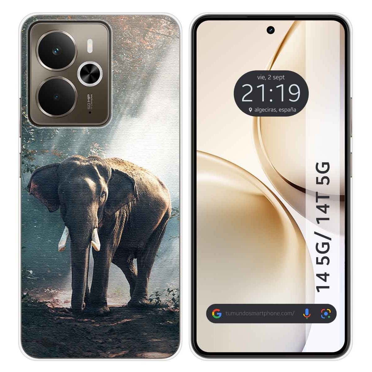 Funda Silicona para Realme 14 5G / 14T 5G diseño Elefante Dibujos