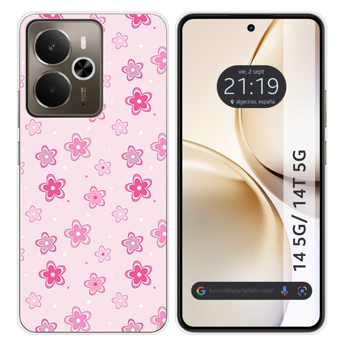 Funda Silicona para Realme 14 5G / 14T 5G diseño Flores Dibujos