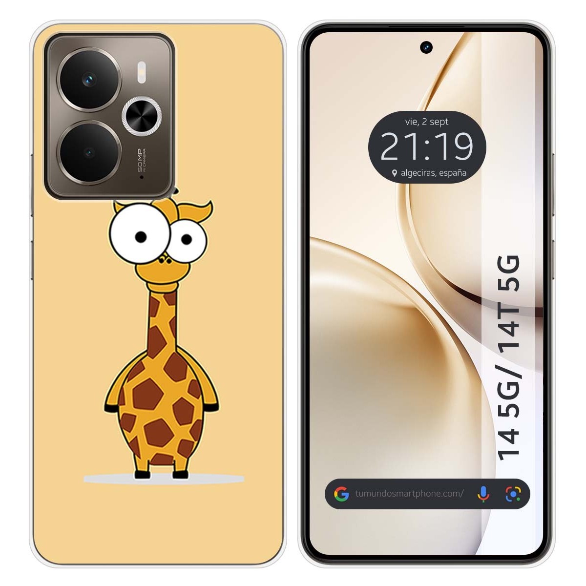 Funda Silicona para Realme 14 5G / 14T 5G diseño Jirafa Dibujos