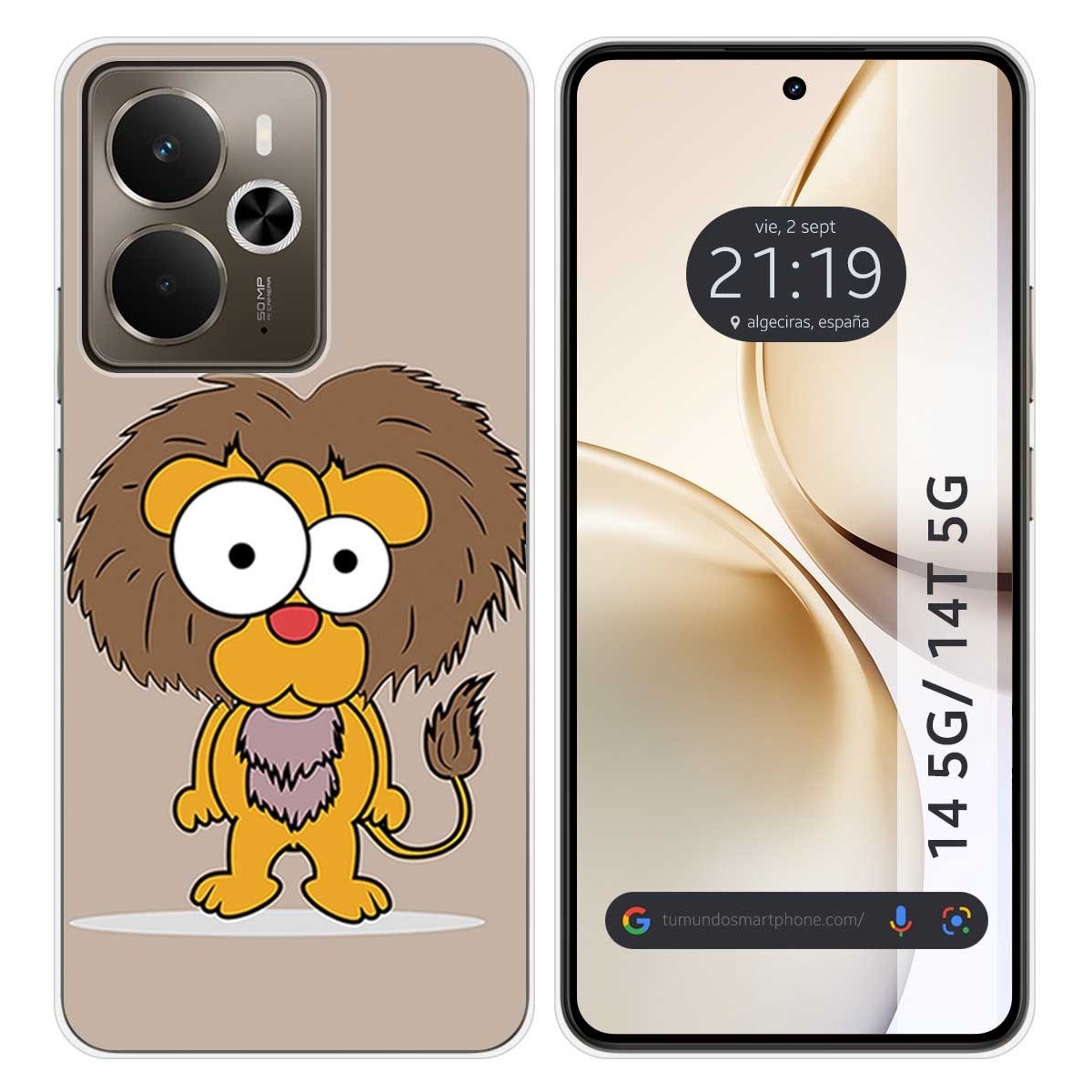 Funda Silicona para Realme 14 5G / 14T 5G diseño Leon Dibujos