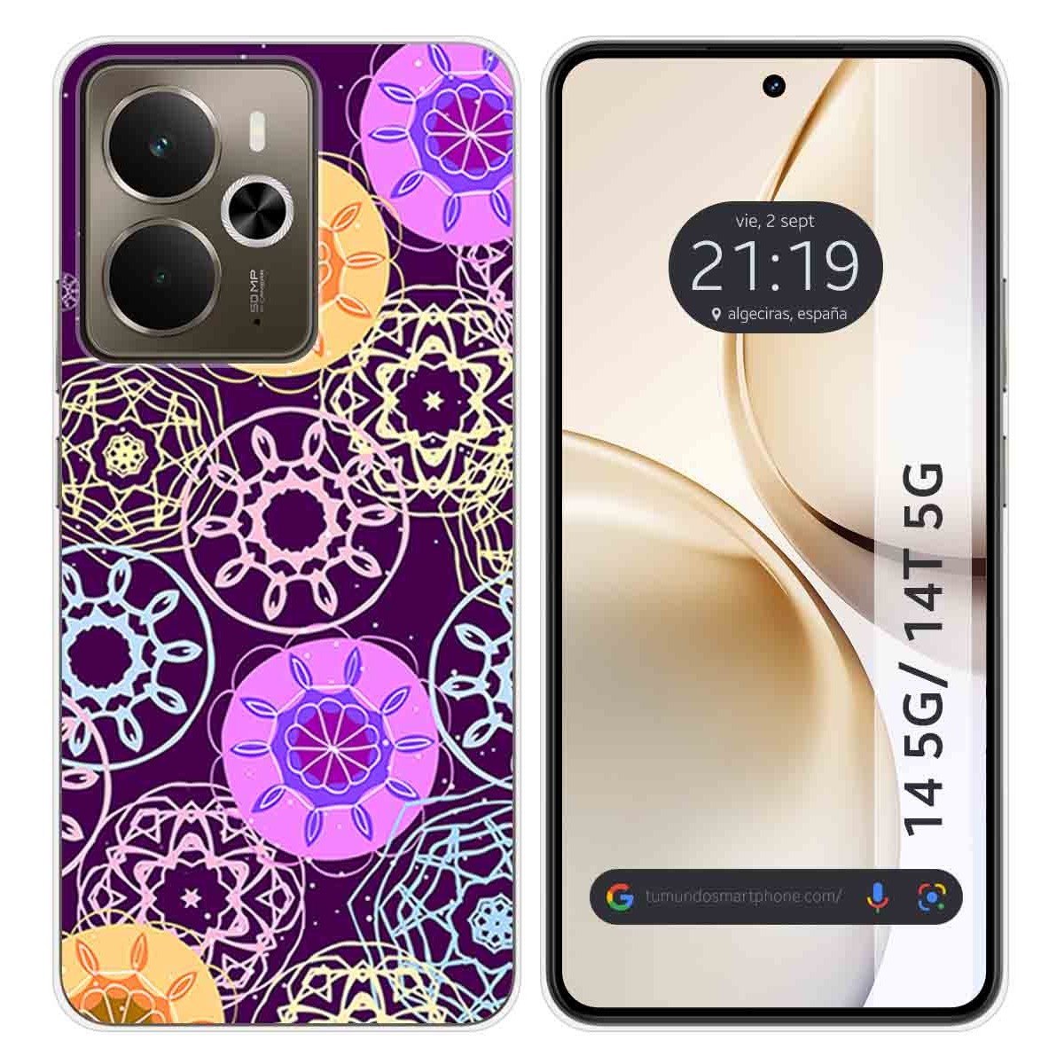 Funda Silicona para Realme 14 5G / 14T 5G diseño Radial Dibujos