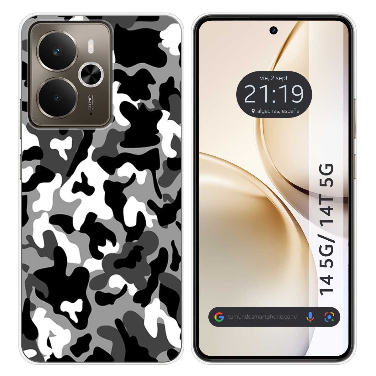 Funda Silicona para Realme 14 5G / 14T 5G diseño Snow Camuflaje Dibujos