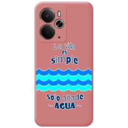 Funda Silicona Líquida Rosa para Realme 14 5G / 14T 5G diseño Agua Dibujos
