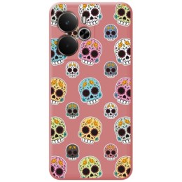 Funda Silicona Líquida Rosa para Realme 14 5G / 14T 5G diseño Catrina Dibujos