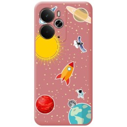 Funda Silicona Líquida Rosa para Realme 14 5G / 14T 5G diseño Espacio Dibujos