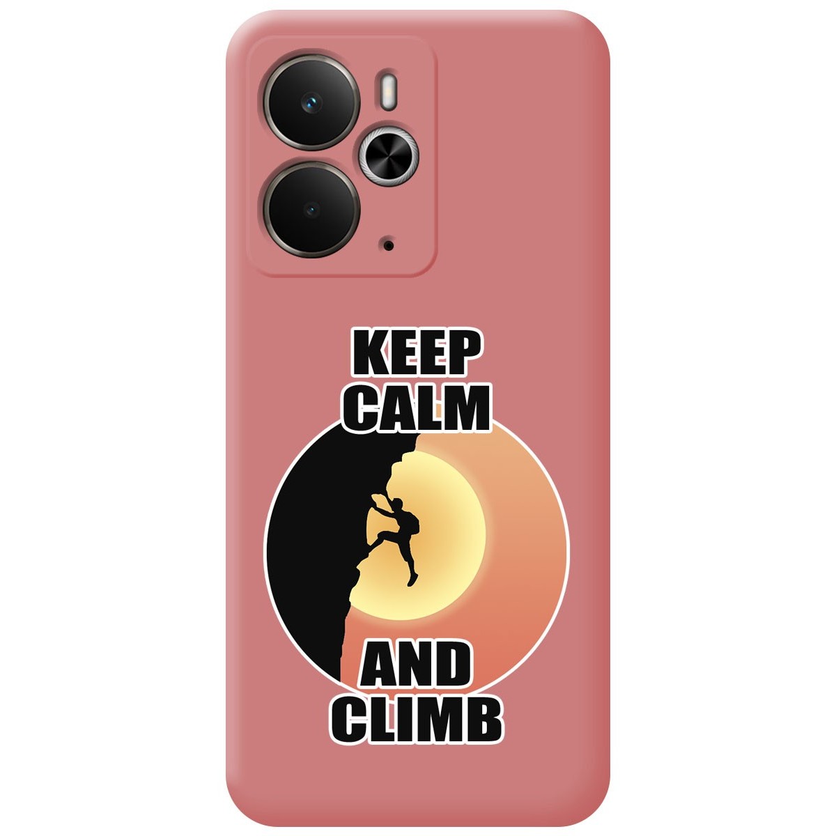 Funda Silicona Líquida Rosa para Realme 14 5G / 14T 5G diseño Hombre Escalada Dibujos