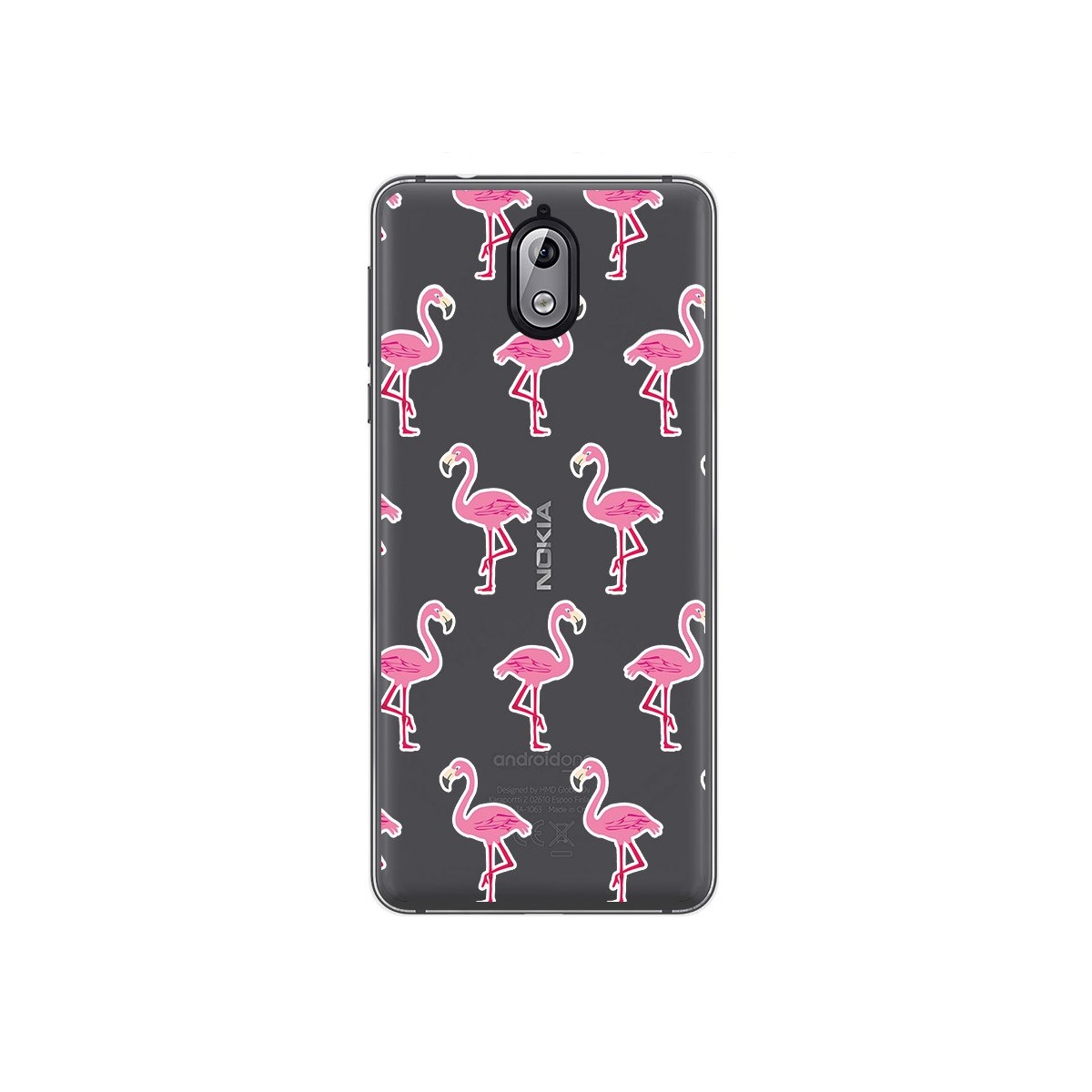 Funda Gel Transparente para Nokia 3.1 (2018) Diseño Flamenco Dibujos