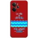 Funda Silicona Líquida Roja para Realme 14 5G / 14T 5G diseño Agua Dibujos