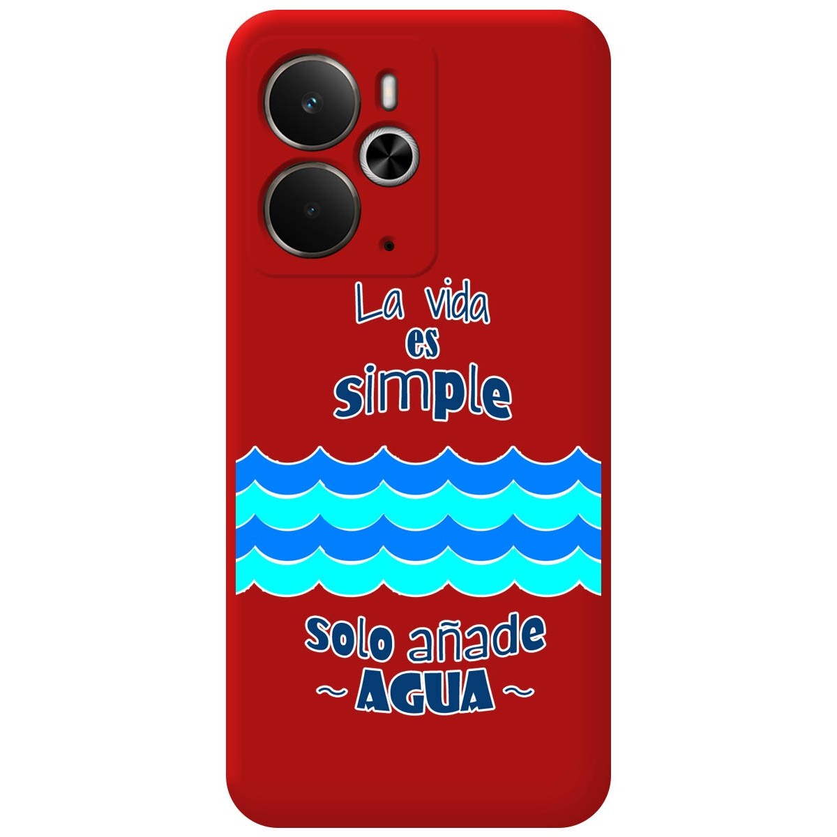 Funda Silicona Líquida Roja para Realme 14 5G / 14T 5G diseño Agua Dibujos