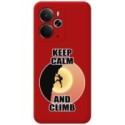 Funda Silicona Líquida Roja para Realme 14 5G / 14T 5G diseño Hombre Escalada Dibujos