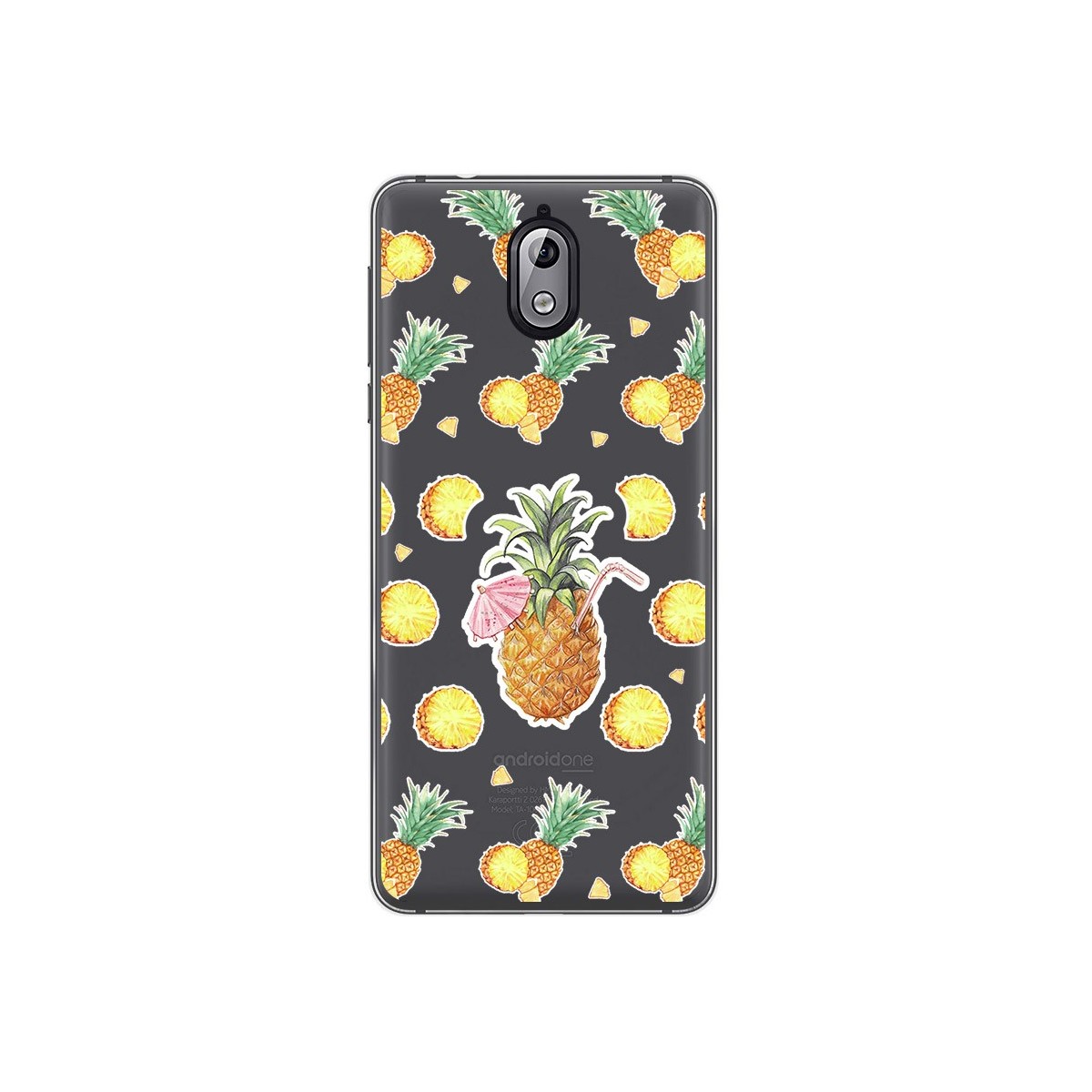 Funda Gel Transparente para Nokia 3.1 (2018) Diseño Piña Dibujos