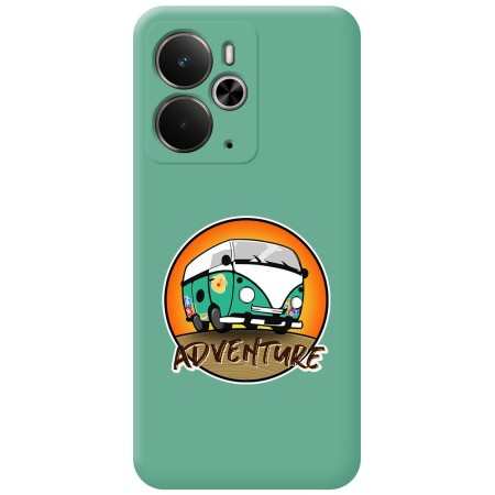 Funda Silicona Líquida Verde para Realme 14 5G / 14T 5G diseño Adventure Dibujos