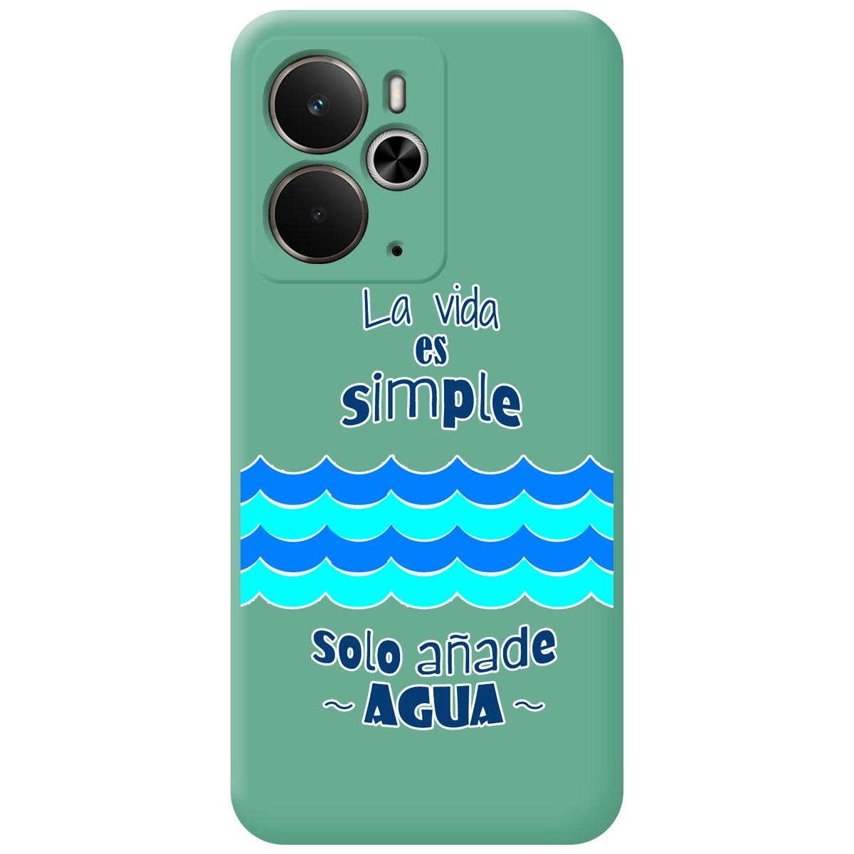 Funda Silicona Líquida Verde para Realme 14 5G / 14T 5G diseño Agua Dibujos