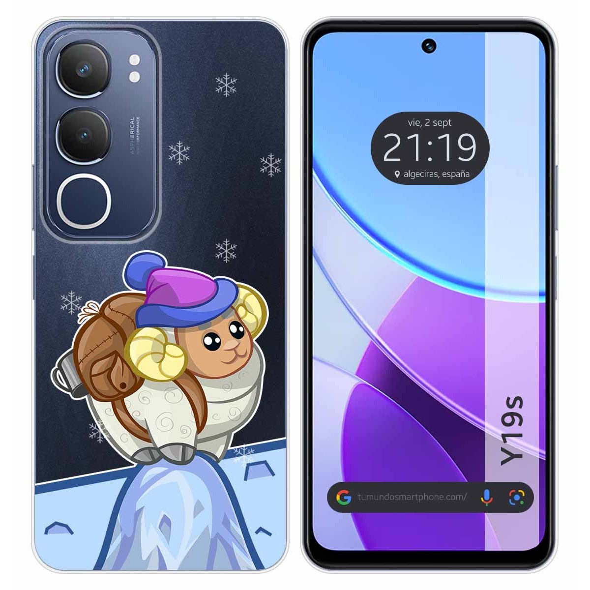 Funda Silicona Transparente para Vivo Y19s diseño Cabra Dibujos