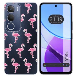 Funda Silicona Transparente para Vivo Y19s diseño Flamenco Dibujos