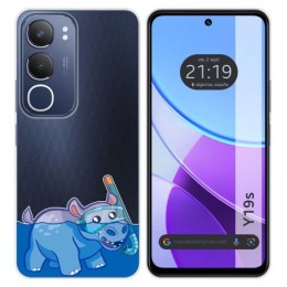 Funda Silicona Transparente para Vivo Y19s diseño Hipo Dibujos
