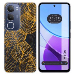 Funda Silicona Transparente para Vivo Y19s diseño Hojas Dibujos