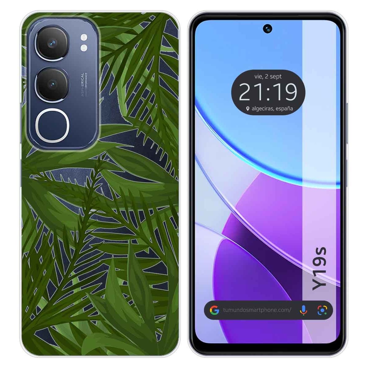 Funda Silicona Transparente para Vivo Y19s diseño Jungla Dibujos