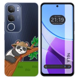 Funda Silicona Transparente para Vivo Y19s diseño Panda Dibujos