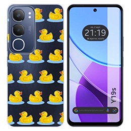 Funda Silicona Transparente para Vivo Y19s diseño Pato Dibujos