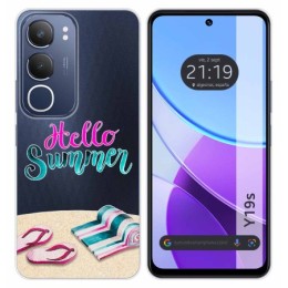 Funda Silicona Transparente para Vivo Y19s diseño Summer Dibujos