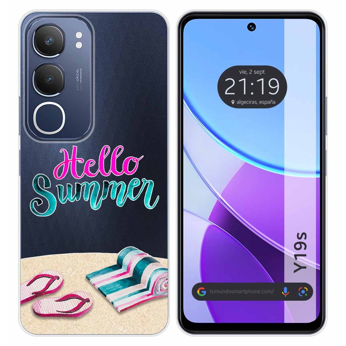 Funda Silicona Transparente para Vivo Y19s diseño Summer Dibujos