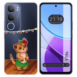 Funda Silicona Transparente para Vivo Y19s diseño Suricata Dibujos