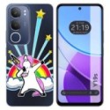 Funda Silicona Transparente para Vivo Y19s diseño Unicornio Dibujos