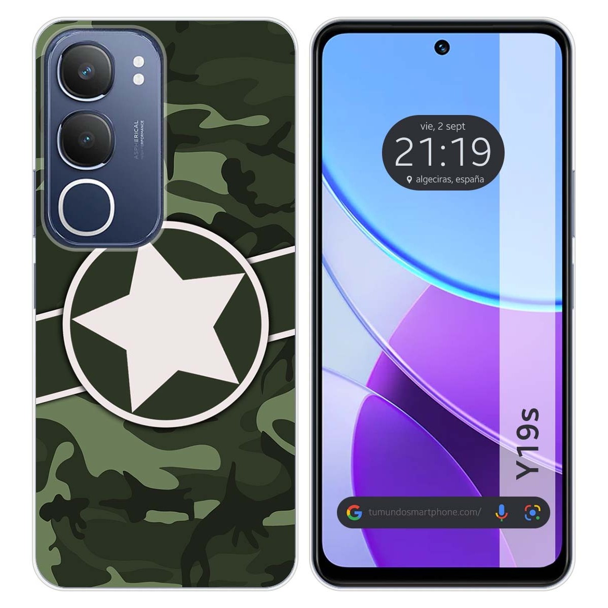 Funda Silicona para Vivo Y19s diseño Camuflaje 01 Dibujos