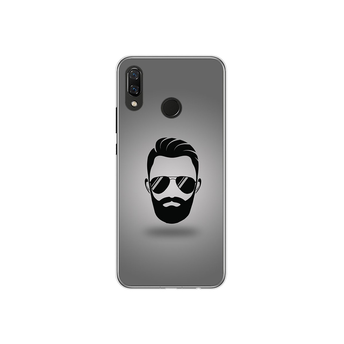 Funda Gel Tpu para Huawei P Smart Plus Diseño Barba Dibujos