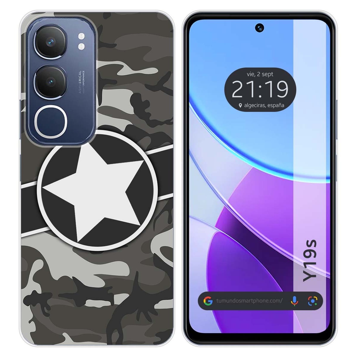 Funda Silicona para Vivo Y19s diseño Camuflaje 02 Dibujos