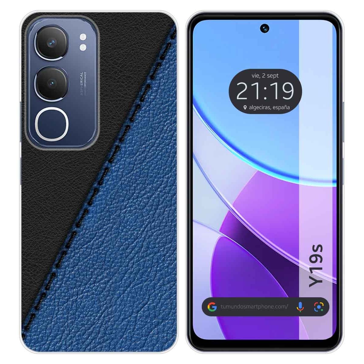 Funda Silicona para Vivo Y19s diseño Cuero 02 Dibujos