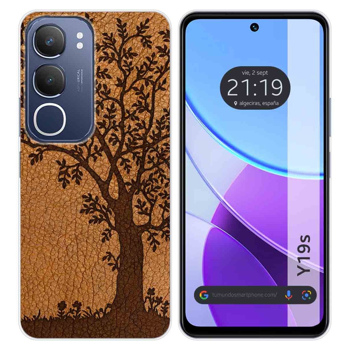 Funda Silicona para Vivo Y19s diseño Cuero 03 Dibujos