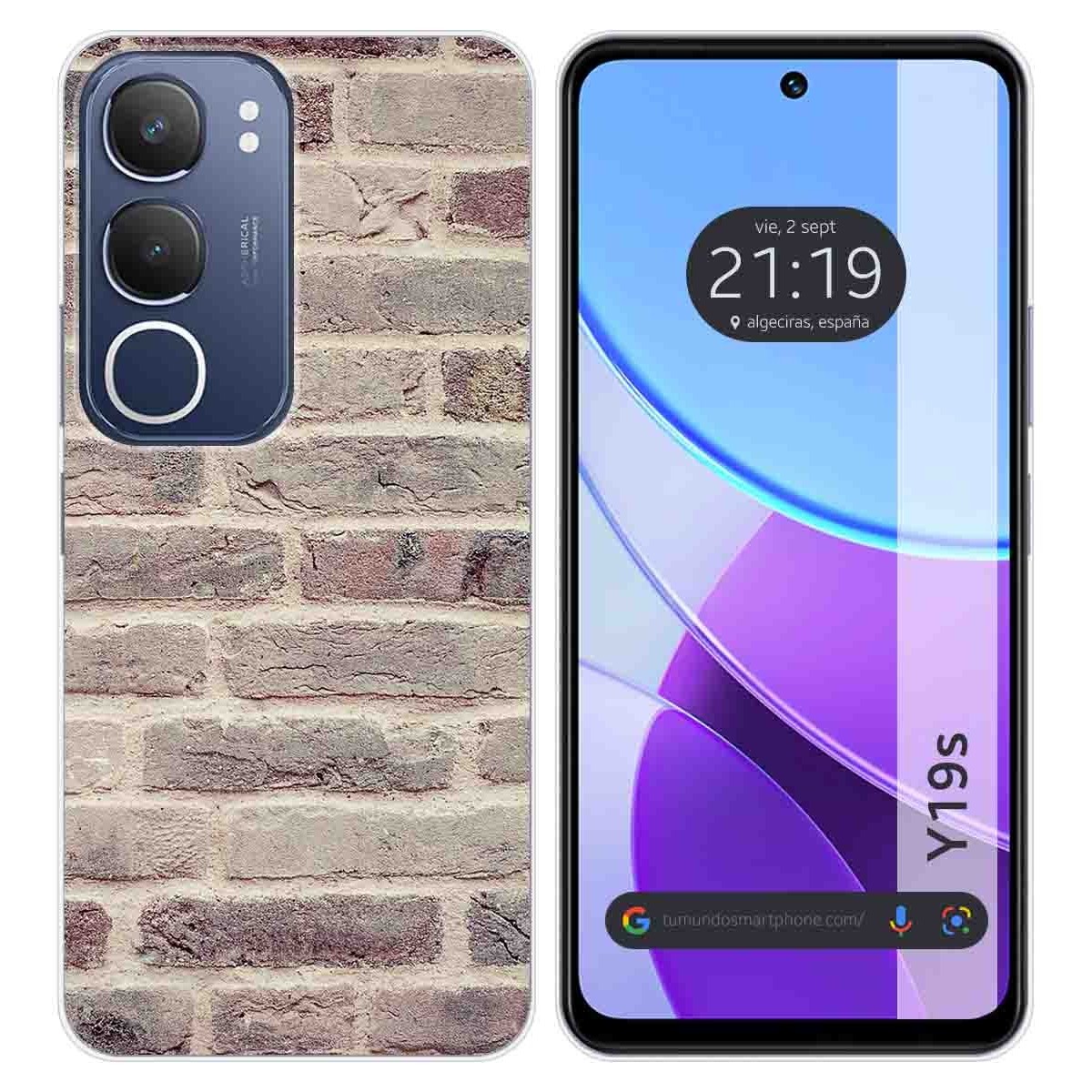 Funda Silicona para Vivo Y19s diseño Ladrillo 01 Dibujos