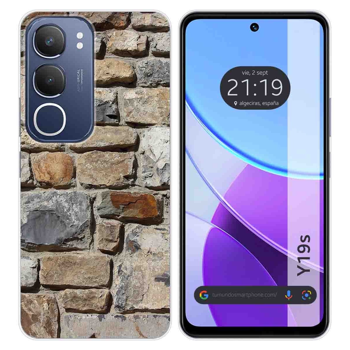 Funda Silicona para Vivo Y19s diseño Ladrillo 03 Dibujos