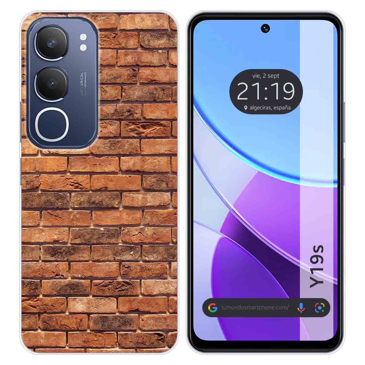 Funda Silicona para Vivo Y19s diseño Ladrillo 04 Dibujos