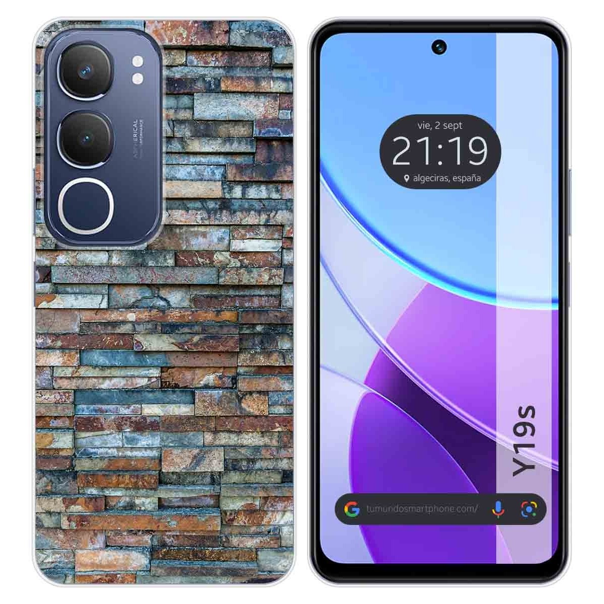 Funda Silicona para Vivo Y19s diseño Ladrillo 05 Dibujos