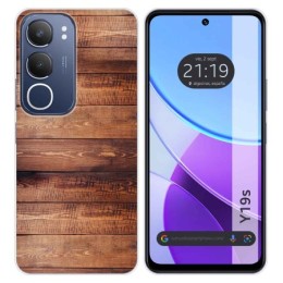 Funda Silicona para Vivo Y19s diseño Madera 02 Dibujos